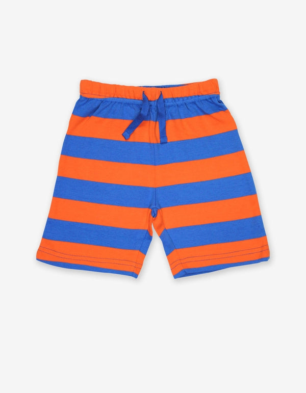 Toby Tiger Organic Orange and Blue Stripe Shorts Toby Tiger Shorts
