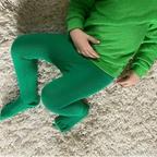 Slugs & Snails Emerald Green Organic Cotton Kids Tights - Tights