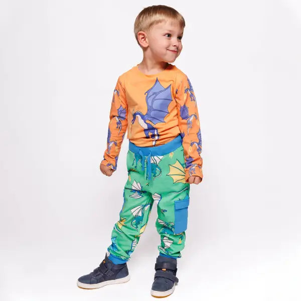 Smafolk Clover Flying Dragons Boys Organic Pants - Pants