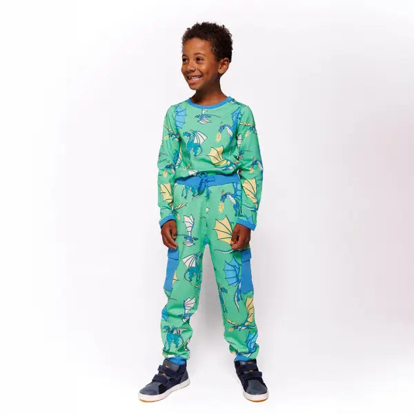 Smafolk Clover Flying Dragons Boys Organic Pants - Pants