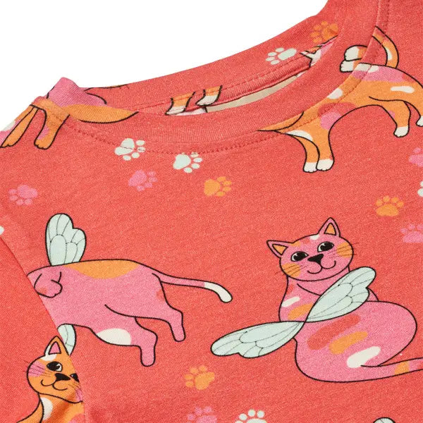 Smafolk Pink Punch Cat Girls T-shirt - T-shirts