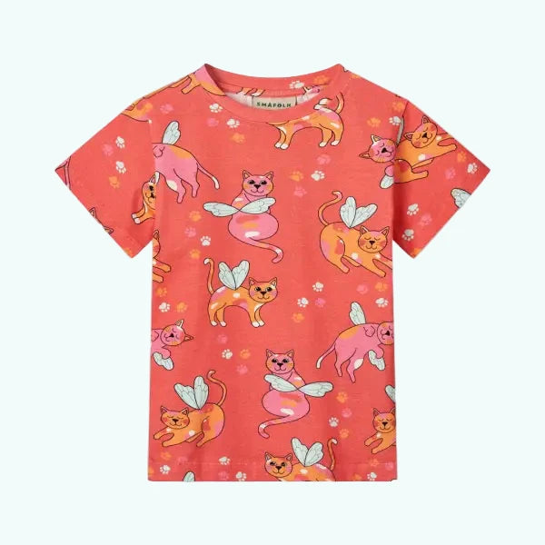 Smafolk Pink Punch Cat Girls T-shirt - T-shirts
