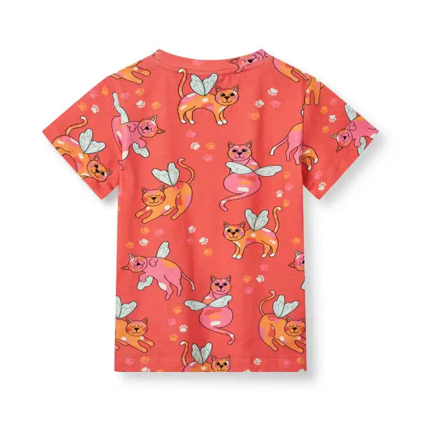 Smafolk Pink Punch Cat Girls T-shirt - T-shirts