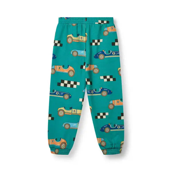 Smafolk Teal Race Cars Sweatpants - Pants