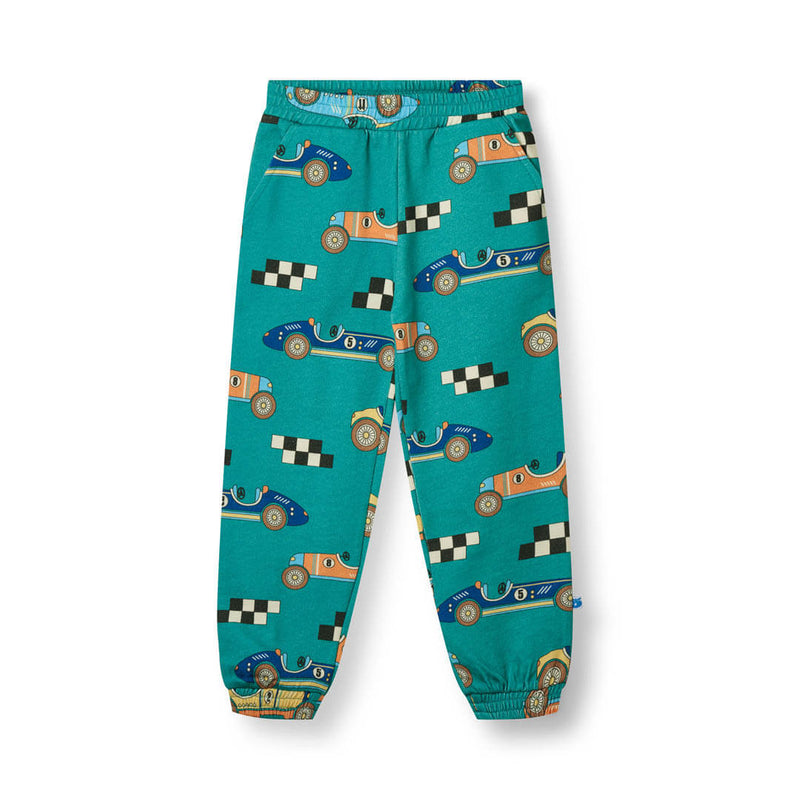 Smafolk Teal Race Cars Sweatpants - Pants