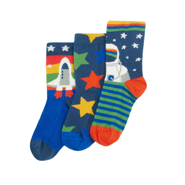 Frugi Organic Rock My Socks 3 Pack – Space Multipack Frugi Socks