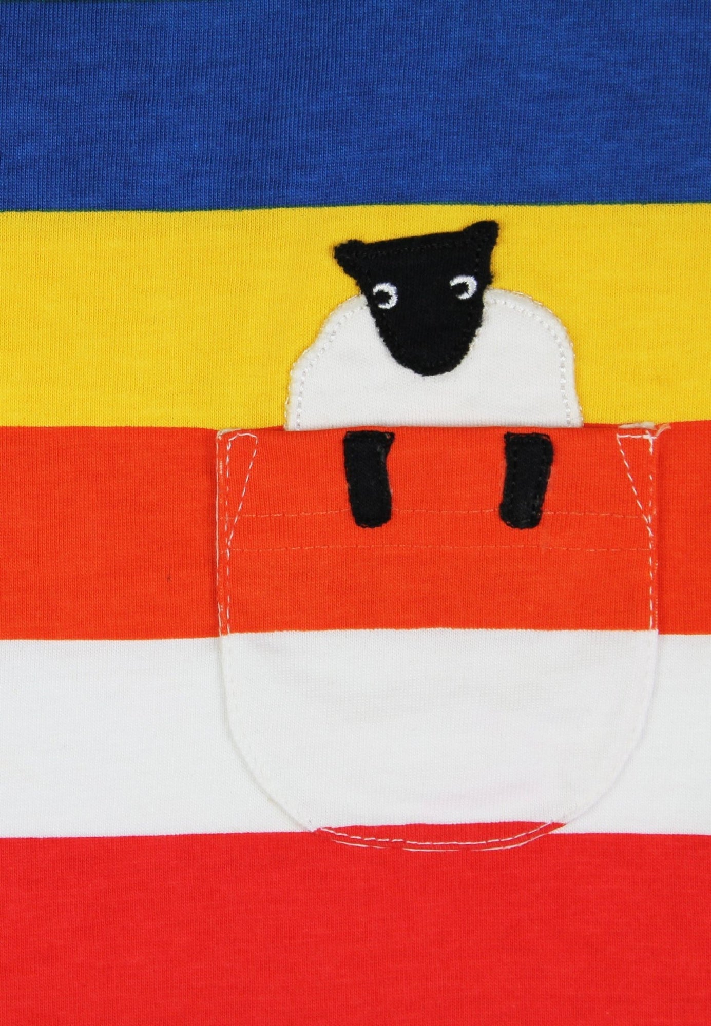 Toby Tiger Organic Rainbow Sheep Applique Short-Sleeved T-Shirt