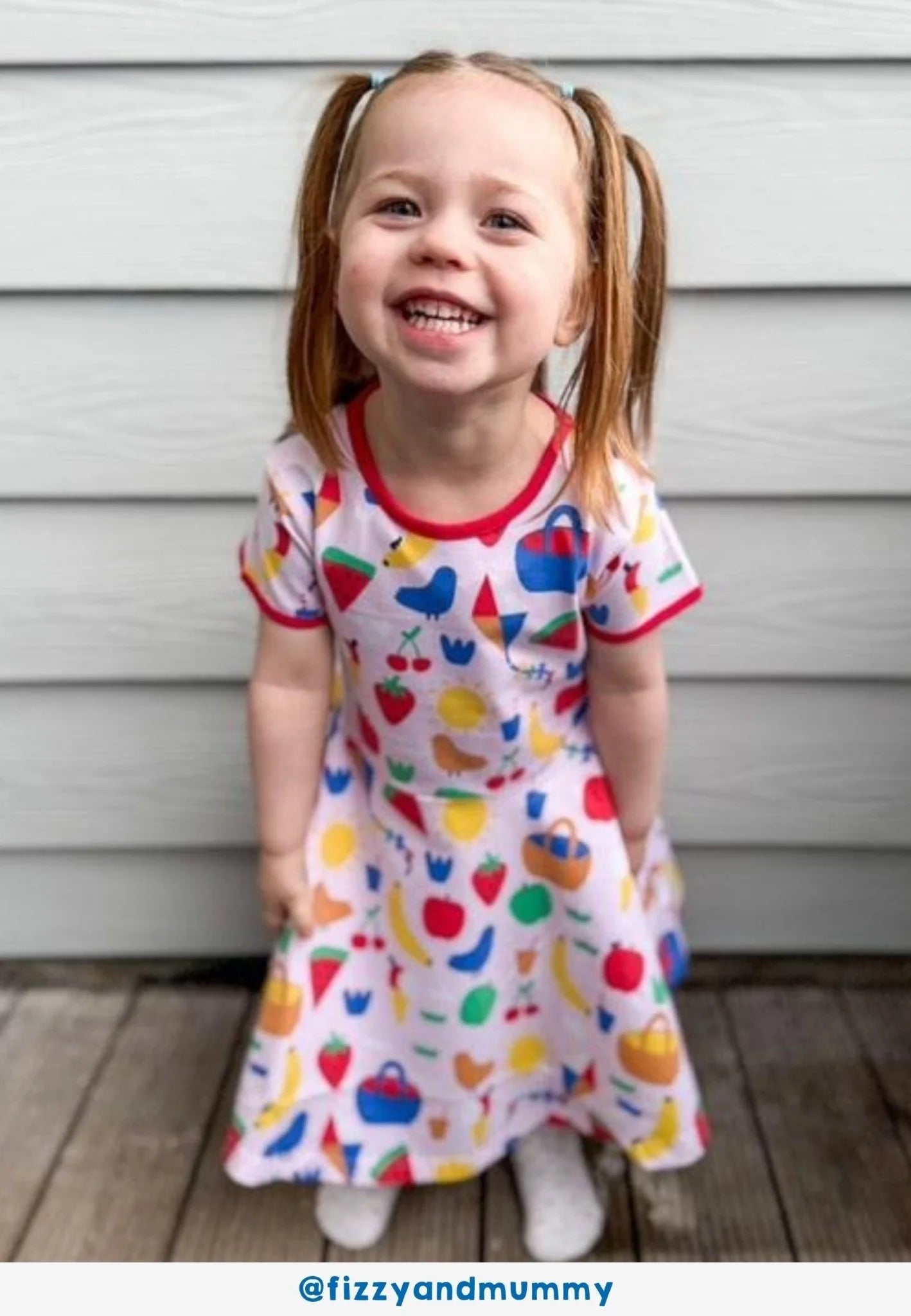 Toby Tiger Organic Picnic Print Skater Dress