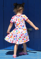 Toby Tiger Organic Picnic Print Skater Dress - Baby goes Retro