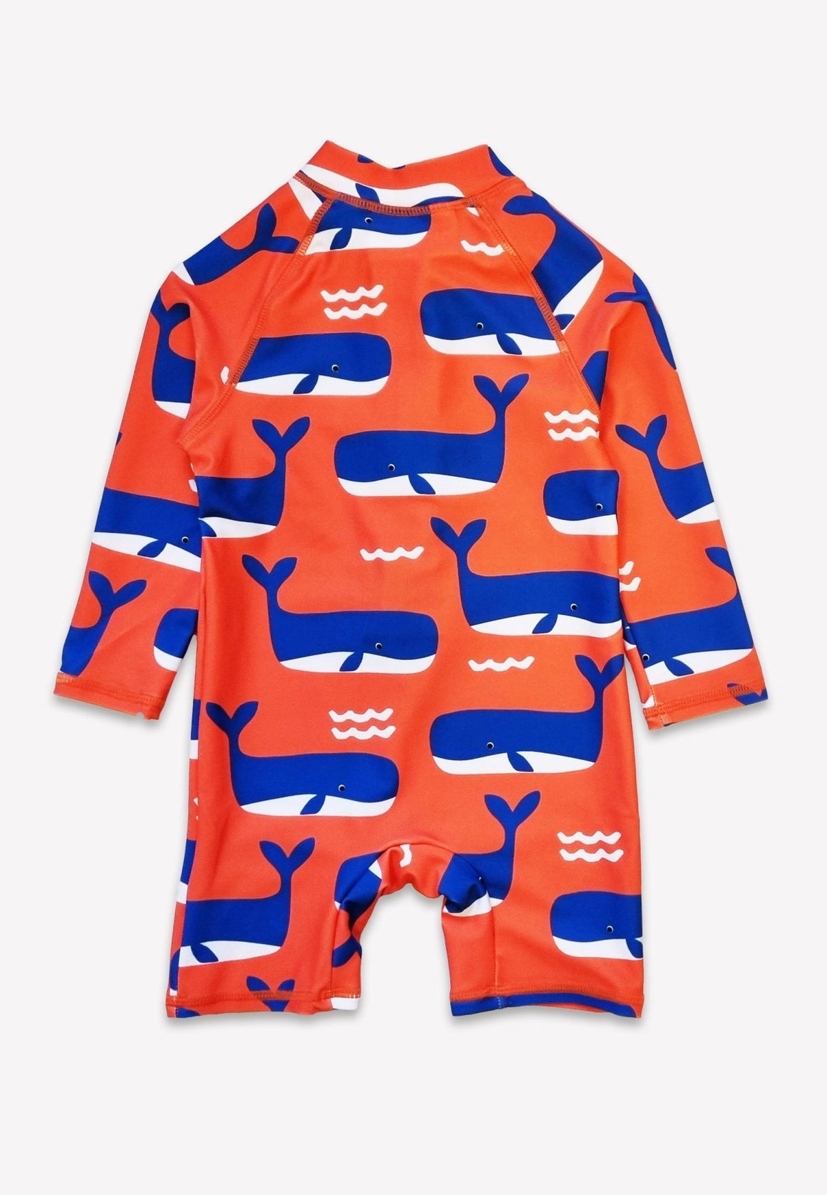 Whale Waves Print Baby Long-Sleeved Swimsuit