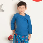Toby Tiger Organic Blue Long Sleeve T-Shirt - T-shirts
