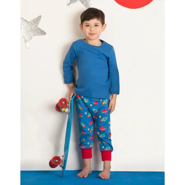 Toby Tiger Organic Blue Long Sleeve T-Shirt - T-shirts