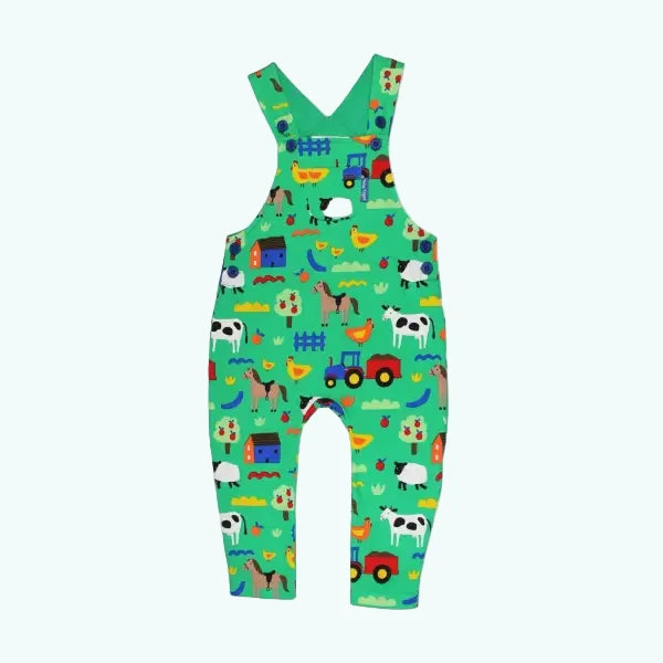 Toby Tiger Organic Hillside Print Dungarees - Dungarees