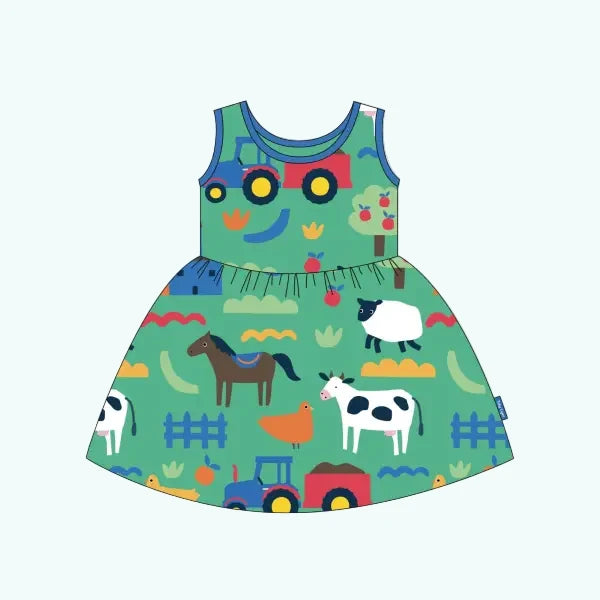 Toby Tiger Organic Hillside Print Summer Dress - Dresses