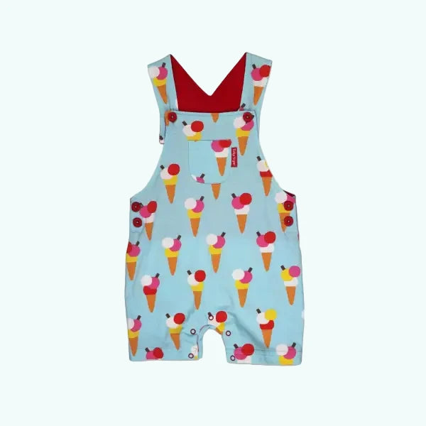 Toby Tiger Organic Ice Cream Cone Dungaree Shorts - Dungarees