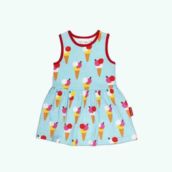Toby Tiger Organic Ice Cream Cone Print Dress - Dresses