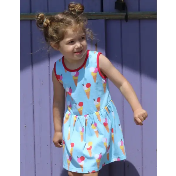 Toby Tiger Organic Ice Cream Cone Print Dress - Dresses