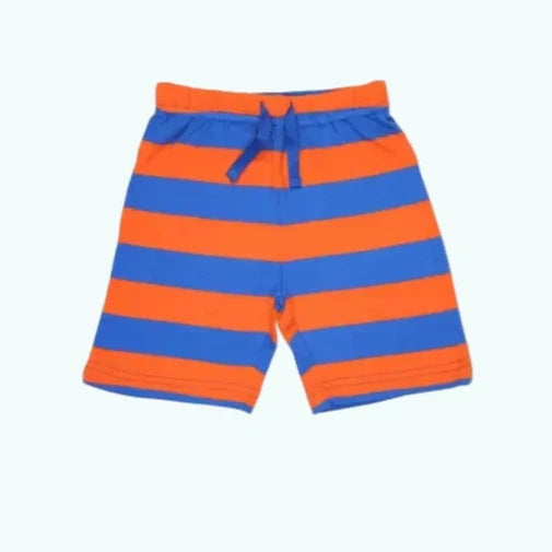 Toby Tiger Organic Orange and Blue Stripe Shorts - Shorts