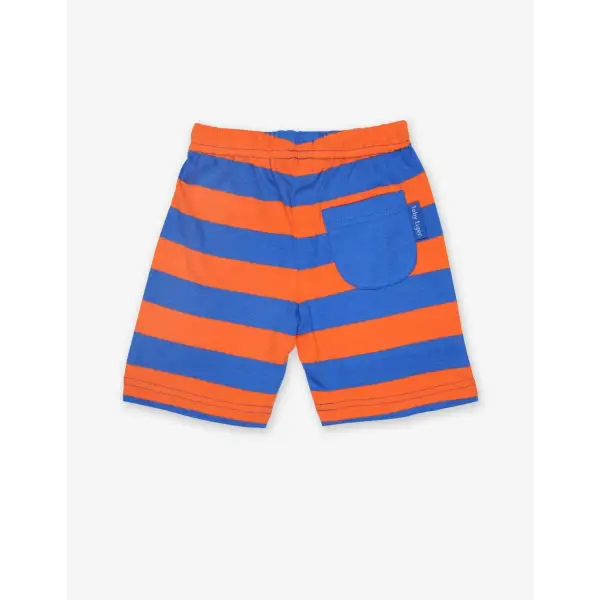 Toby Tiger Organic Orange and Blue Stripe Shorts - Shorts