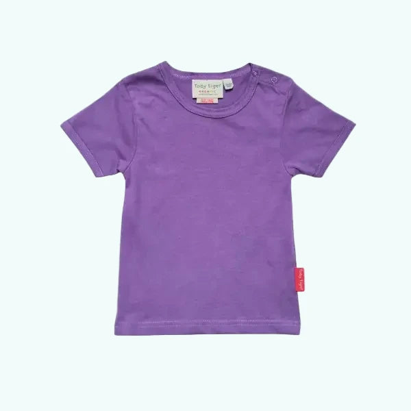 Toby Tiger Organic Purple Short-Sleeved T-Shirt - T-shirts
