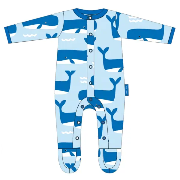Toby Tiger Organic Whale Waves Print Baby Gift Set - Gift Set