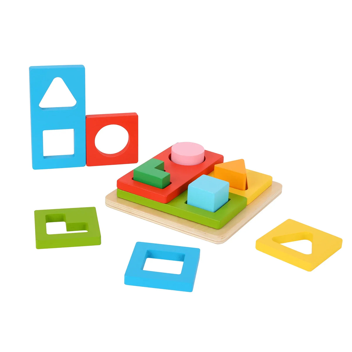 Tooky Toy Wooden Stacking Multi Shape Sorter view 2
