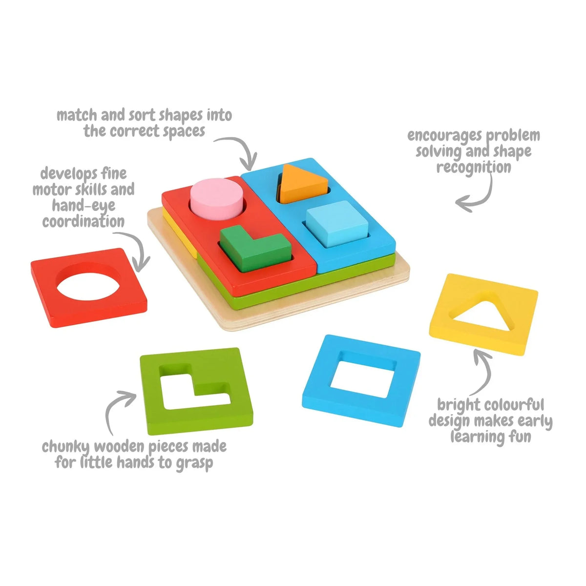 Tooky Toy Wooden Stacking Multi Shape Sorter view 5