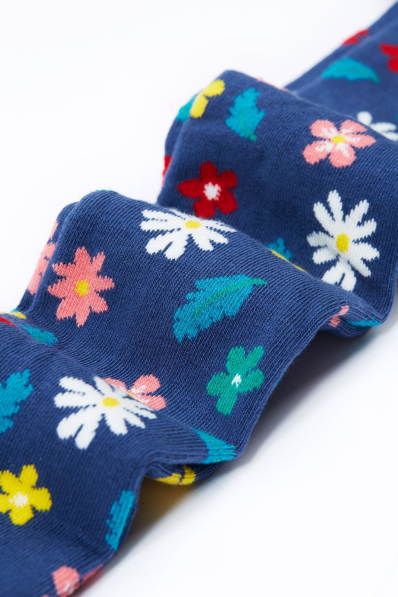 Frugi Norah Tights - Navy/Flowers