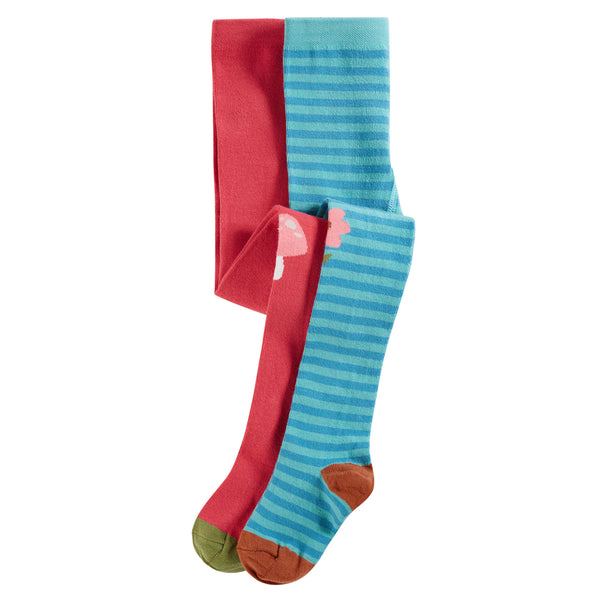 Frugi Organic Norah Tights - Blue Stripe 2-Pack Frugi Tights