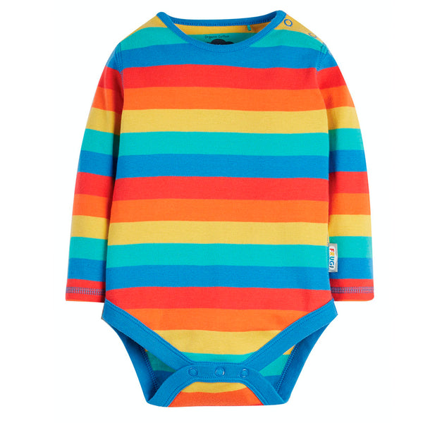 Frugi Organic Everyday l/s Bodysuit - Rainbow Stripe Frugi Bodysuits