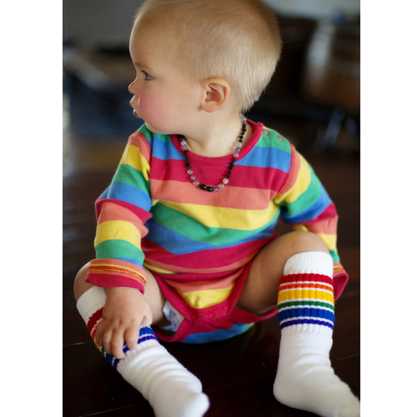 10" Baby/toddler Rainbow Striped Tubes - 1  by Pride Socks, socks, Pride Socks, Baby goes Retro - Baby goes Retro