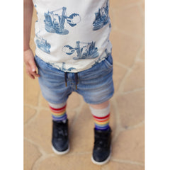 10" Baby/toddler Rainbow Striped Tubes - Grey, socks, Pride Socks, Baby goes Retro - Baby goes Retro