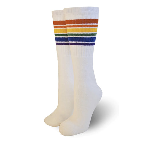 25" Over the knee High Rainbow Striped Tube Socks - 1, socks, Pride Socks, Baby goes Retro - Baby goes Retro