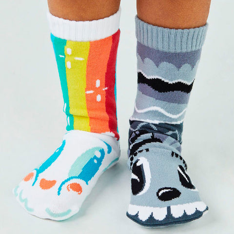 Pals Socks - Rainbow Face & Mr Gray  - Kids collectible mismatched socks