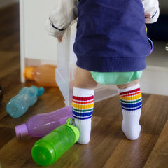 10" Baby/toddler Rainbow Striped Tubes - 1  by Pride Socks, socks, Pride Socks, Baby goes Retro - Baby goes Retro