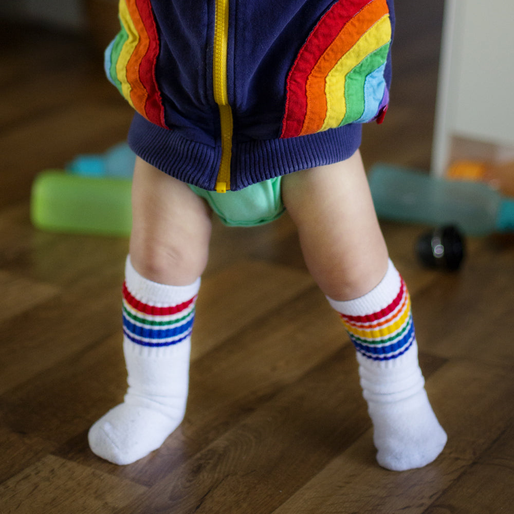 10" Baby/toddler Rainbow Striped Tubes - 1  by Pride Socks, socks, Pride Socks, Baby goes Retro - Baby goes Retro